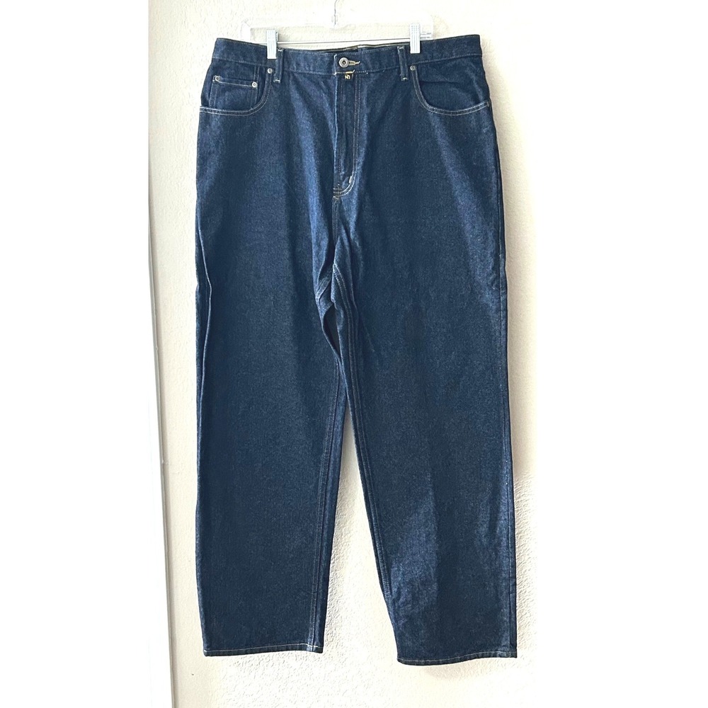Nautica Jeans Company Mens 40x32 Dark Wash Straight Leg Denim Jeans USA Made